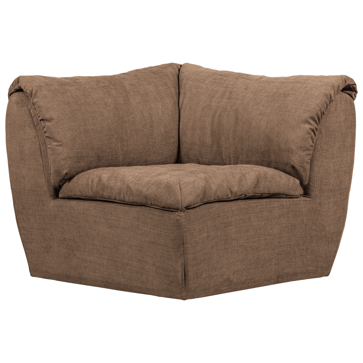 BAGGY HOEKELEMENT GEWEVEN CHENILLE BRUIN
