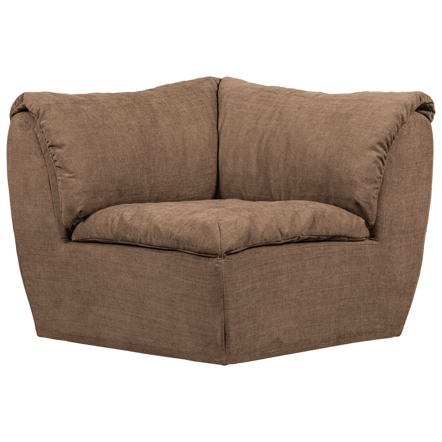 BAGGY HOEKELEMENT GEWEVEN CHENILLE BRUIN