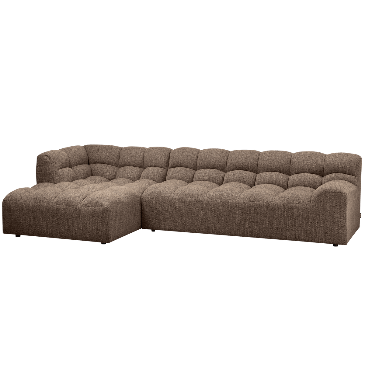 ALLURE CHAISE LONGUE LINKS GEWEVEN STOF DONKERBRUIN MELANGE