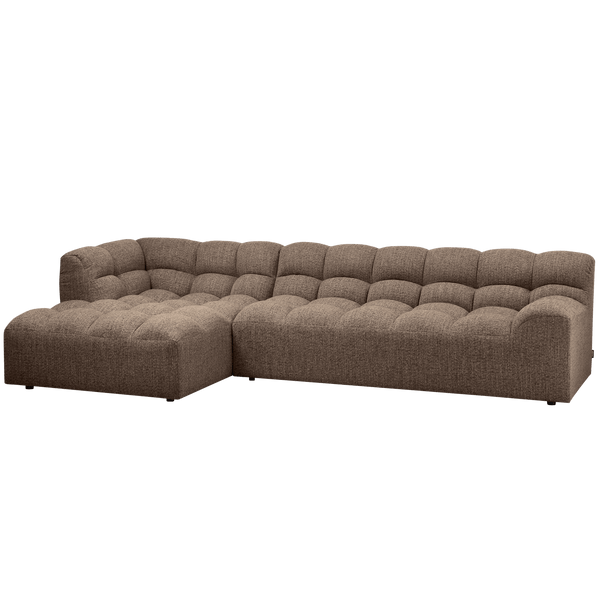 ALLURE CHAISE LONGUE LINKS GEWEVEN STOF DONKERBRUIN MELANGE
