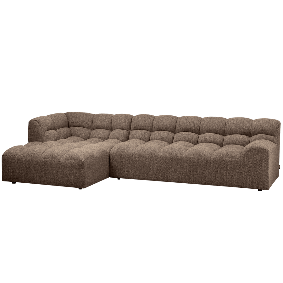 ALLURE CHAISE LONGUE LINKS GEWEVEN STOF DONKERBRUIN MELANGE