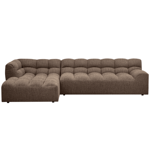ALLURE CHAISE LONGUE LINKS GEWEVEN STOF DONKERBRUIN MELANGE