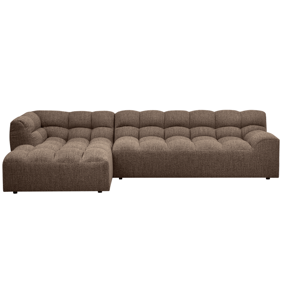 ALLURE CHAISE LONGUE LINKS GEWEVEN STOF DONKERBRUIN MELANGE