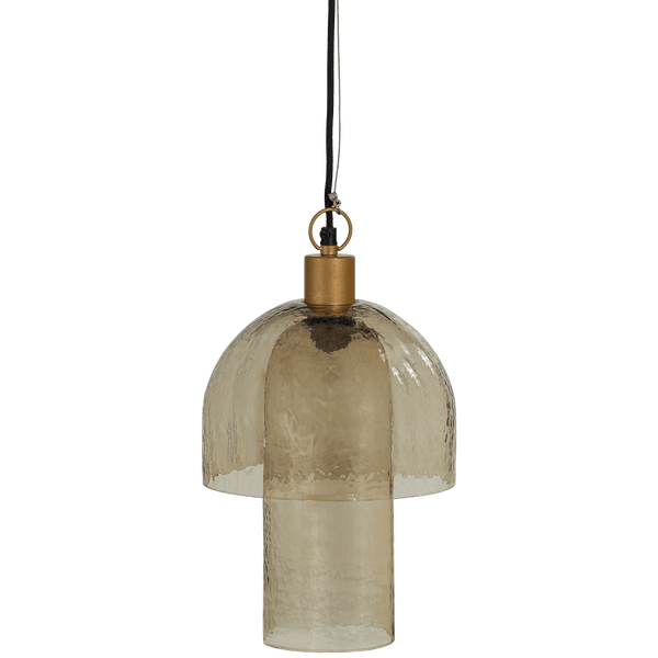 GIGI HANGLAMP DUBBELE KAP GEHAMERD GLAS NATUREL