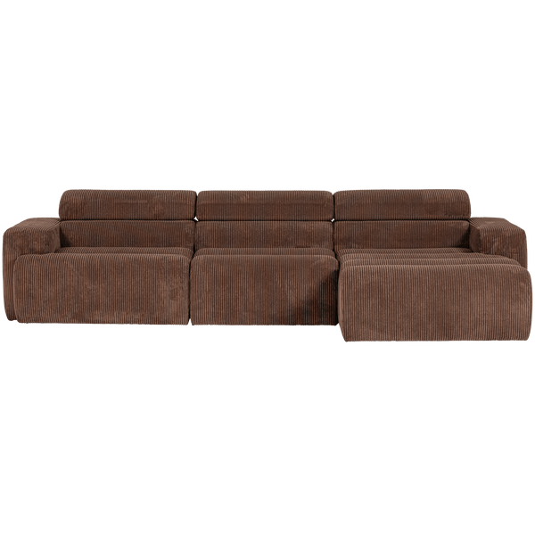 NOVI CHAISE LONGUE BANK RECHTS RIBSTOF MOKKABRUIN