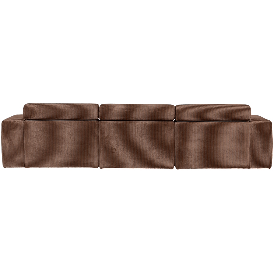 NOVI CHAISE LONGUE BANK RECHTS RIBSTOF MOKKABRUIN