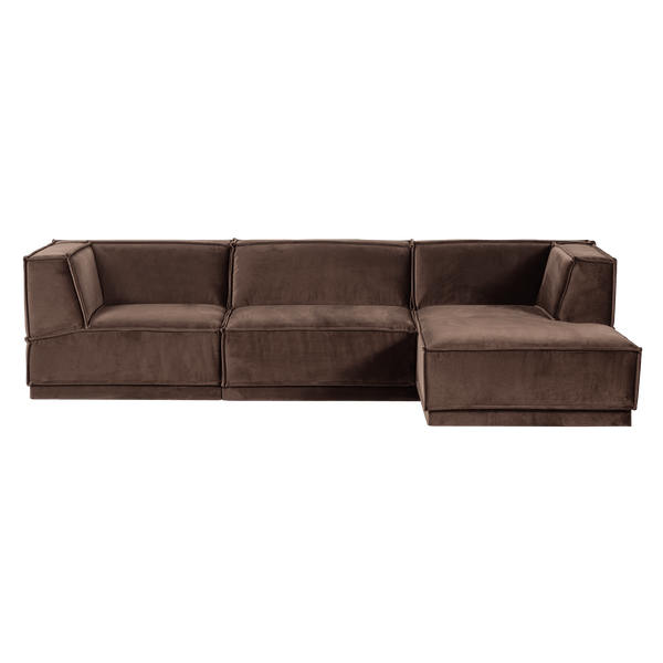 MANU CHAISE LONGUE BANK RECHTS VELVET BRUIN [fsc]