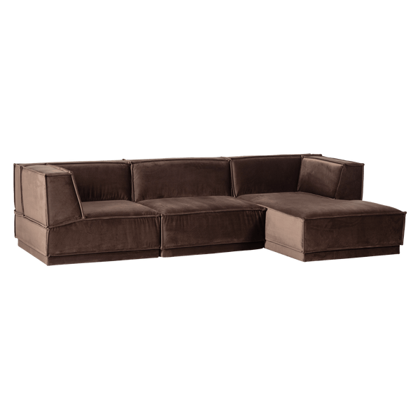 MANU CHAISE LONGUE BANK RECHTS VELVET BRUIN [fsc]