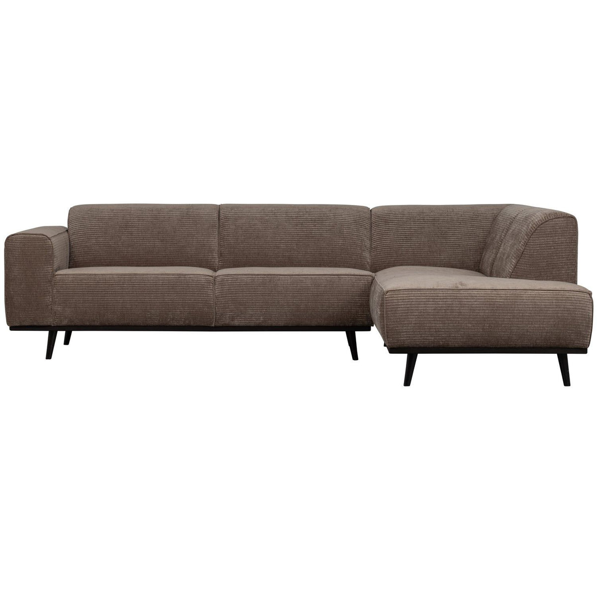 STATEMENT HOEKBANK RECHTS RIBSTOF TAUPE