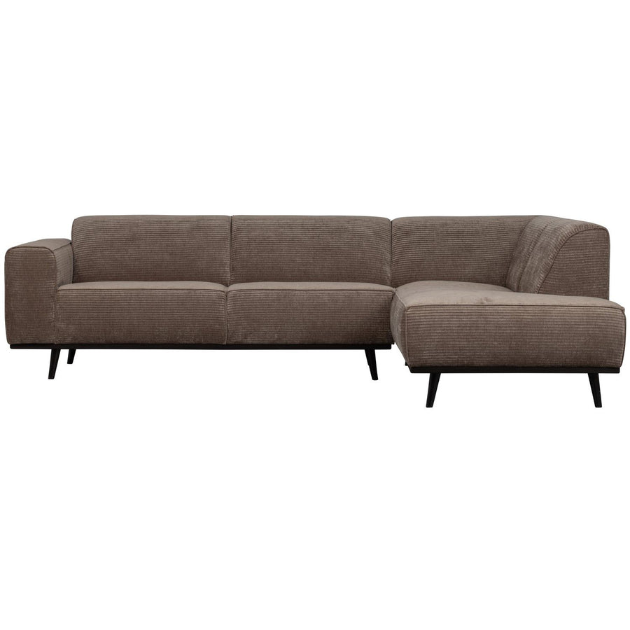 STATEMENT HOEKBANK RECHTS RIBSTOF TAUPE