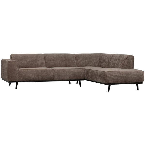 STATEMENT HOEKBANK RECHTS RIBSTOF TAUPE