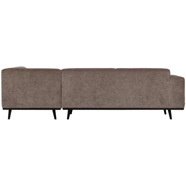 STATEMENT HOEKBANK RECHTS RIBSTOF TAUPE