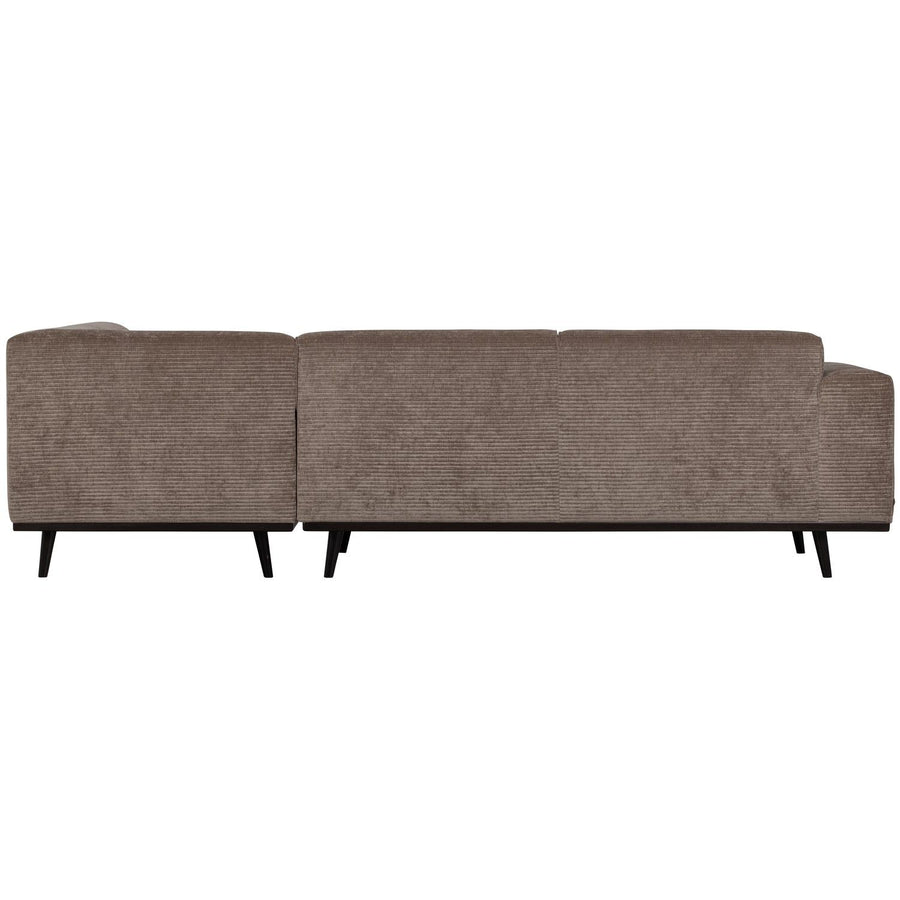 STATEMENT HOEKBANK RECHTS RIBSTOF TAUPE