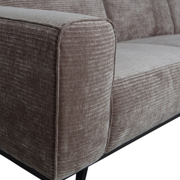 STATEMENT HOEKBANK RECHTS RIBSTOF TAUPE