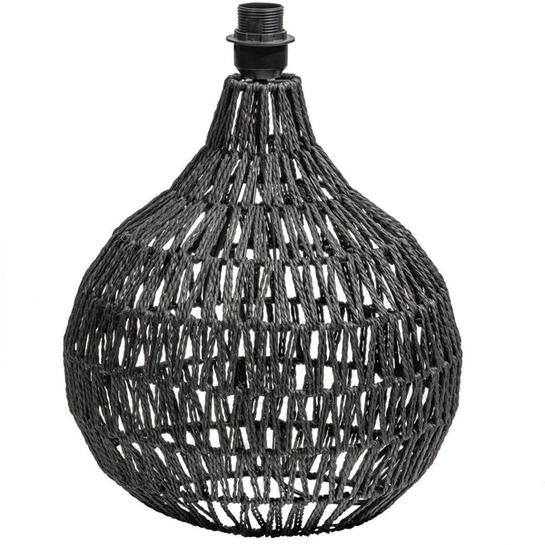 MACY TAFELLAMPVOET RATTAN LOOK ZWART