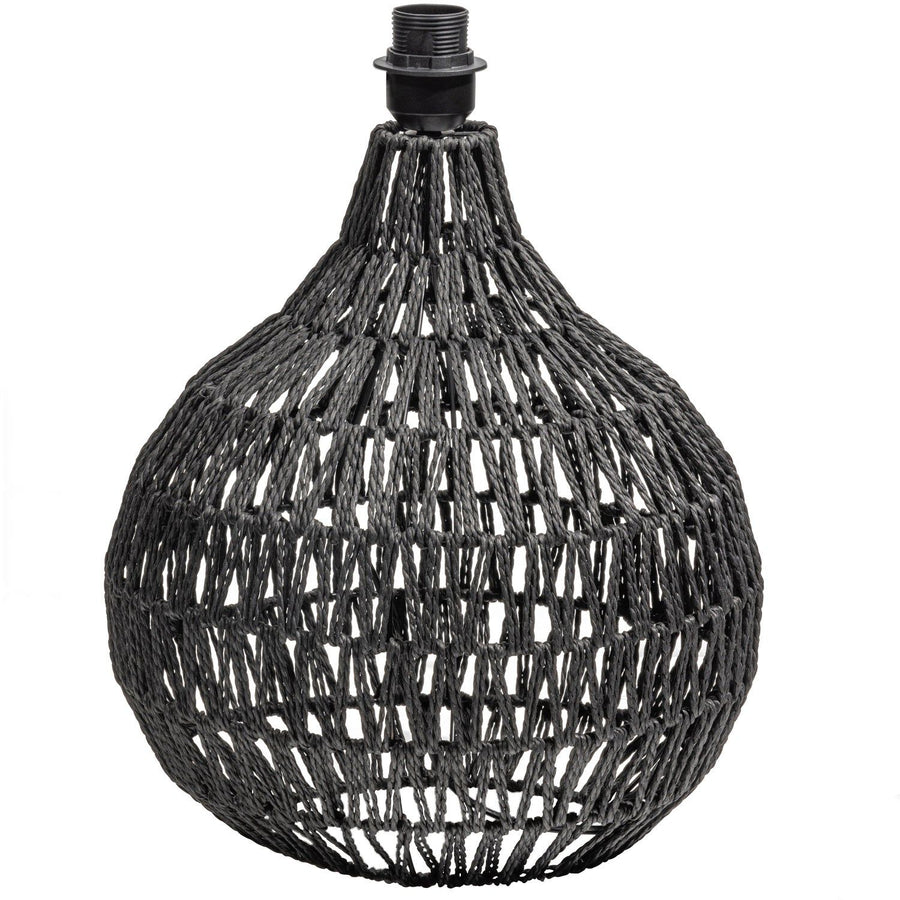 MACY TAFELLAMPVOET RATTAN LOOK ZWART