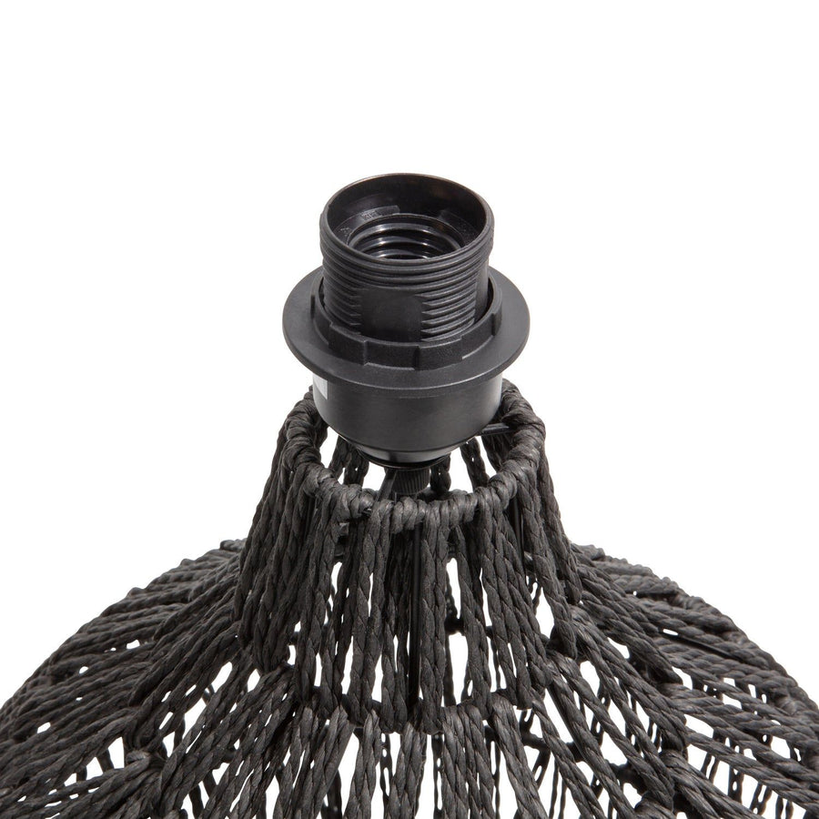 MACY TAFELLAMPVOET RATTAN LOOK ZWART