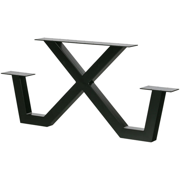 TABLO TUIN X-VORM POOT PICKNICK METAAL ZWART - 1 STUKS