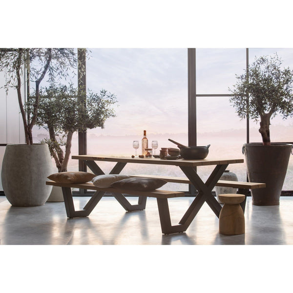 TABLO TUIN X-VORM POOT PICKNICK METAAL ZWART - 1 STUKS
