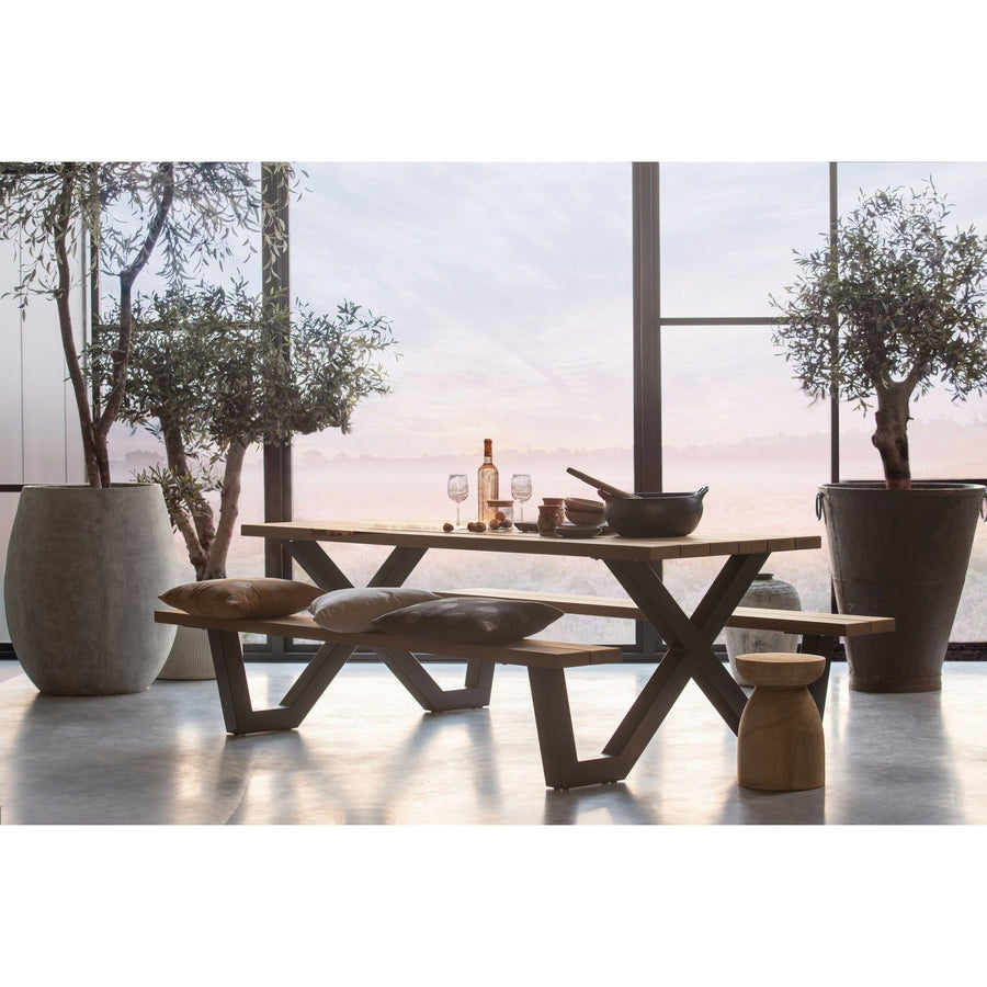 TABLO TUIN X-VORM POOT PICKNICK METAAL ZWART - 1 STUKS