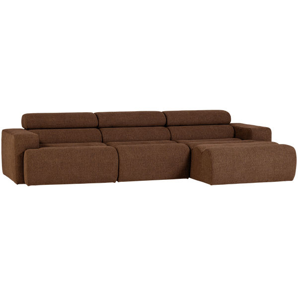 NOVI CHAISE LONGUE BANK RECHTS BOUCLE MOKKABRUIN
