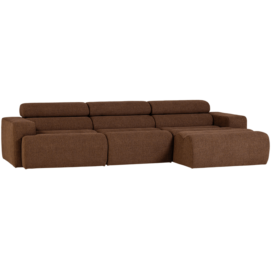 NOVI CHAISE LONGUE BANK RECHTS BOUCLE MOKKABRUIN