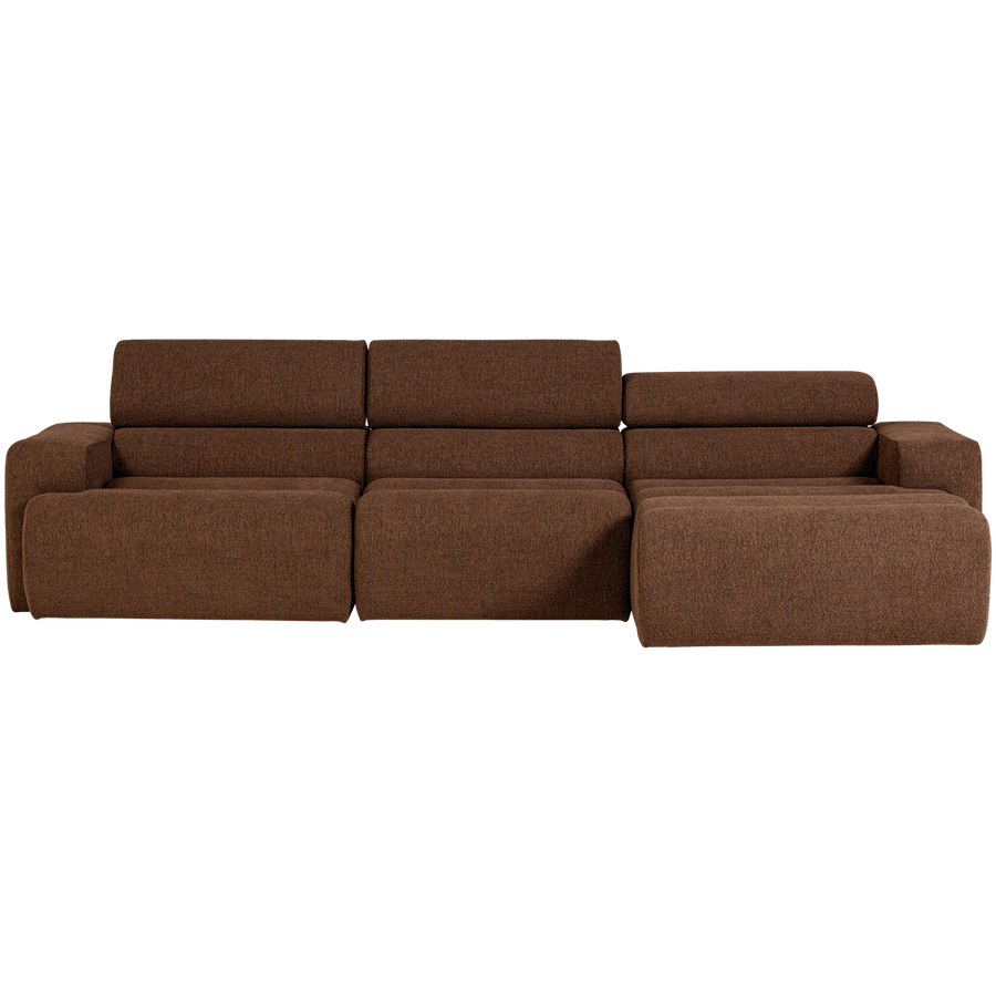 NOVI CHAISE LONGUE BANK RECHTS BOUCLE MOKKABRUIN
