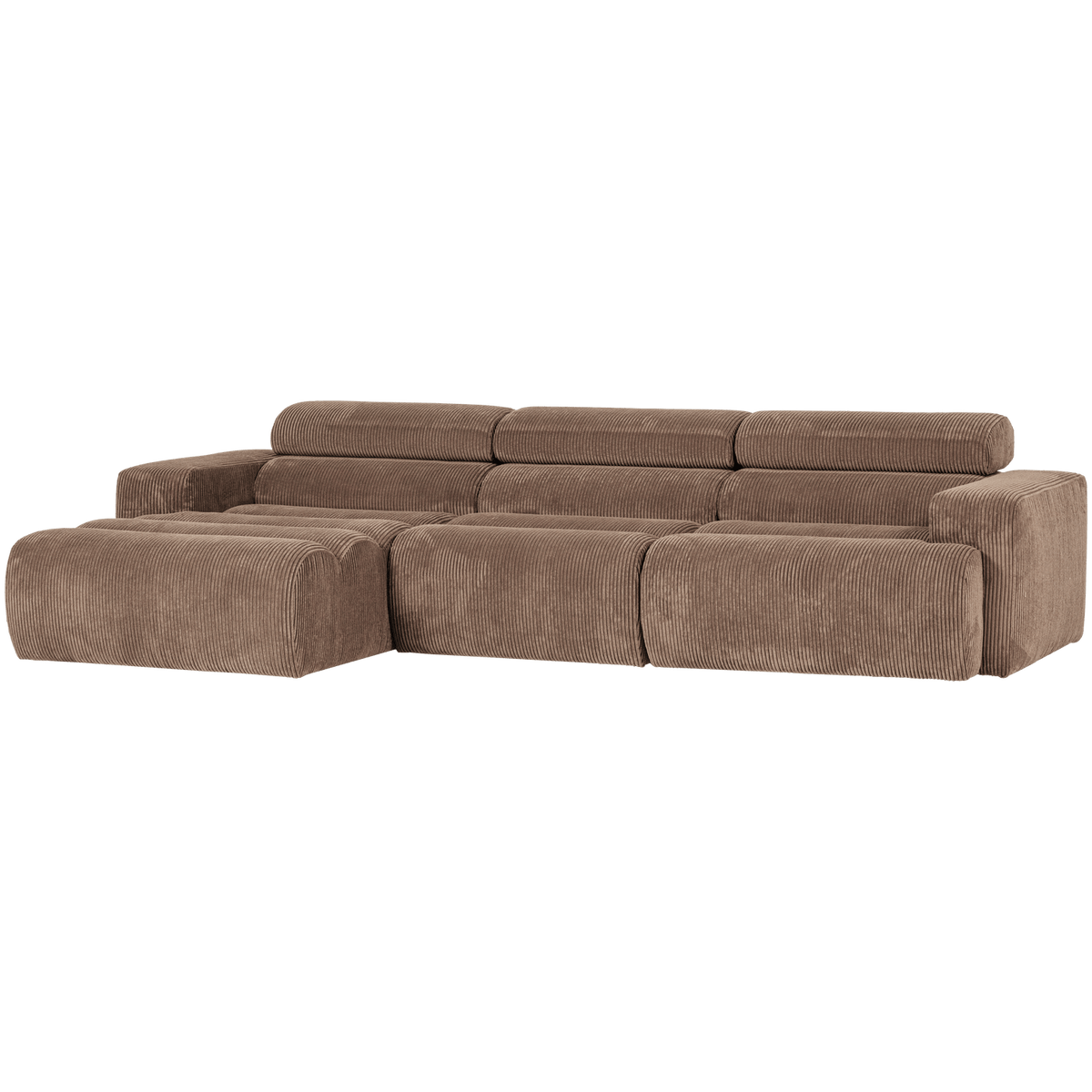 NOVI CHAISE LONGUE BANK LINKS RIBSTOF TAUPE