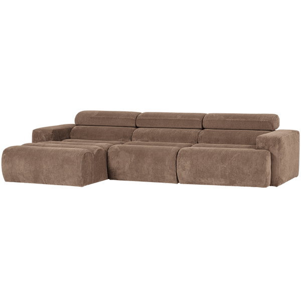 NOVI CHAISE LONGUE BANK LINKS RIBSTOF TAUPE