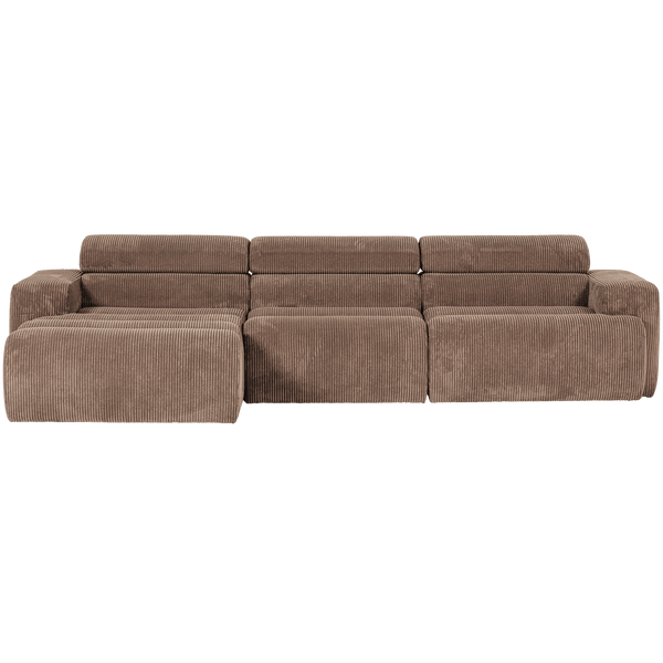 NOVI CHAISE LONGUE BANK LINKS RIBSTOF TAUPE