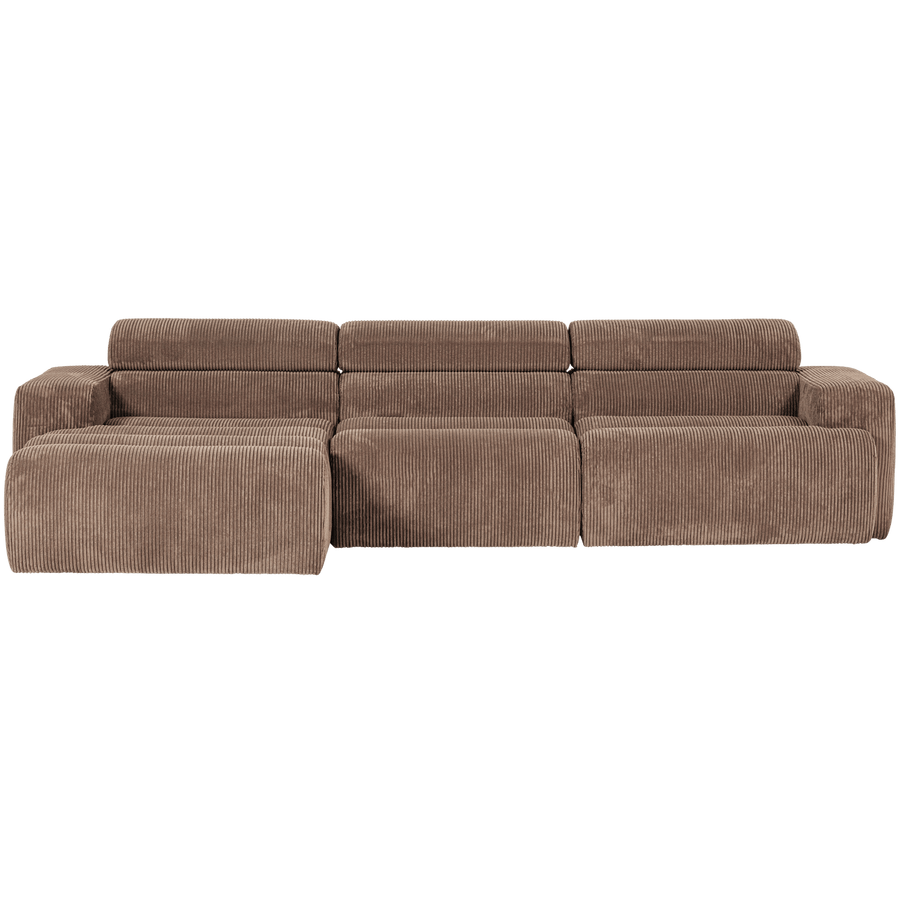 NOVI CHAISE LONGUE BANK LINKS RIBSTOF TAUPE