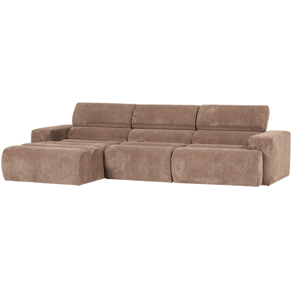 NOVI CHAISE LONGUE BANK LINKS RIBSTOF TAUPE