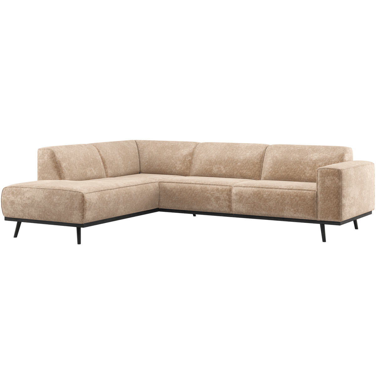 STATEMENT HOEKBANK LINKS CHENILLE VELVET PERZIKROZE