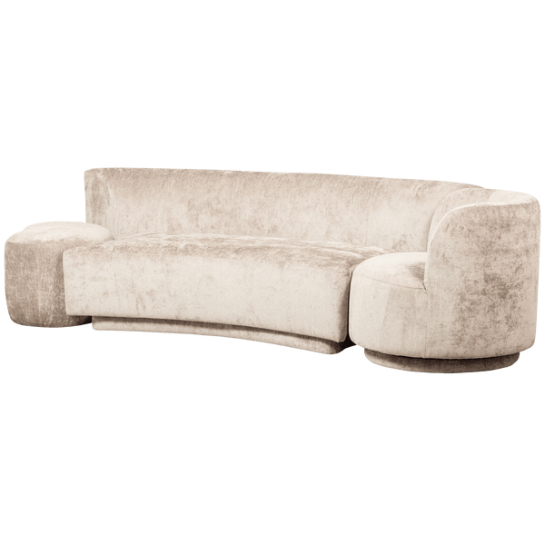 COMBI-POPULAR: BANKJE + FAUTEUIL + POEF NATUREL