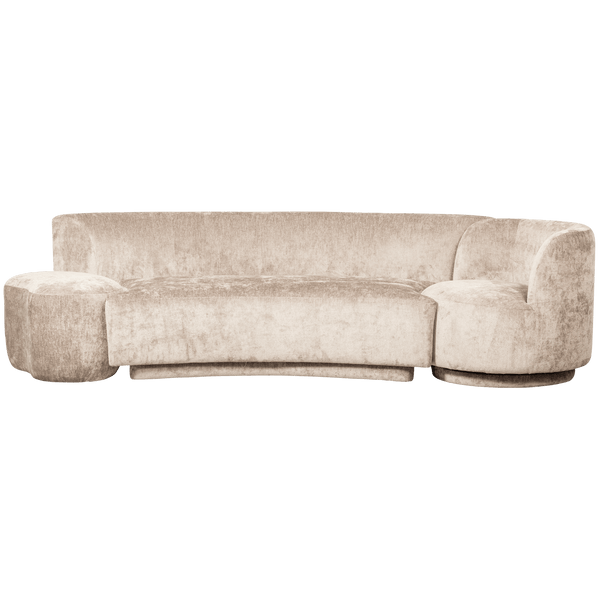 COMBI-POPULAR: BANKJE + FAUTEUIL + POEF NATUREL