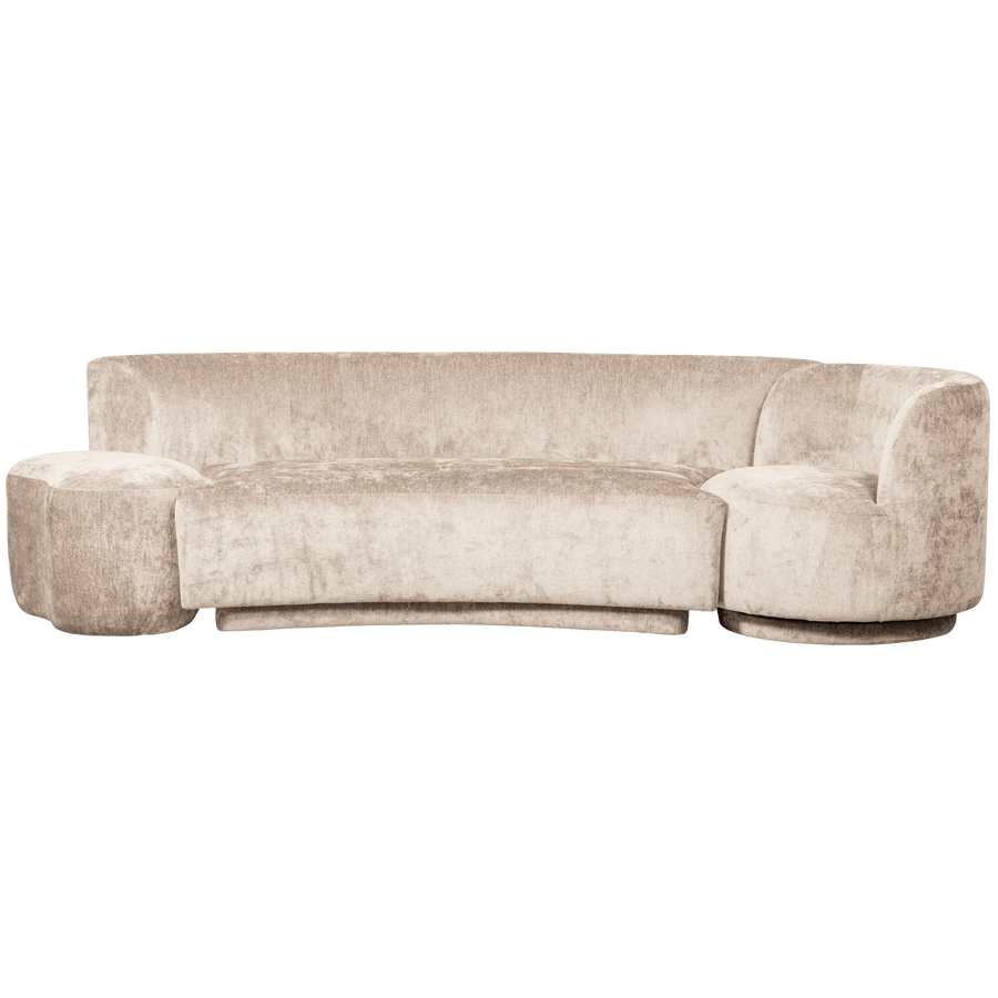 COMBI-POPULAR: BANKJE + FAUTEUIL + POEF NATUREL