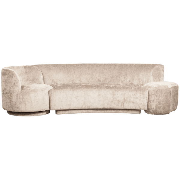 COMBI-POPULAR: BANKJE + FAUTEUIL + POEF NATUREL