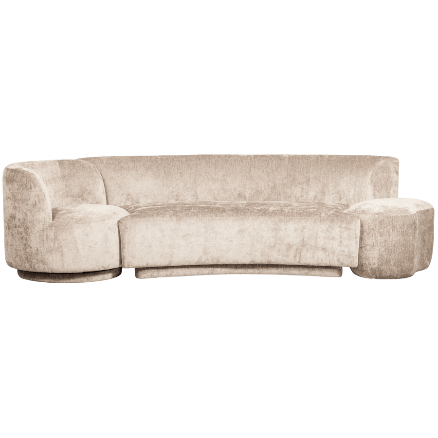 COMBI-POPULAR: BANKJE + FAUTEUIL + POEF NATUREL