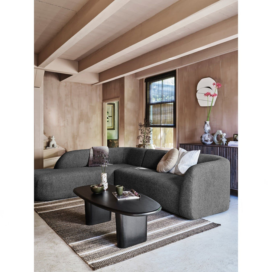 SLOPING HOEKBANK MELANGE LINKS GRIJS/ZWART