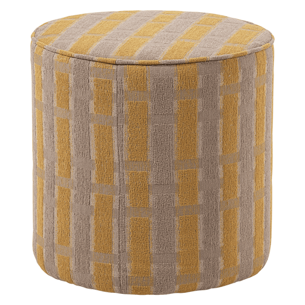 SARLI POEF HOOG RUIT DESSIN CHENILLE TAUPE/GEEL [fsc]