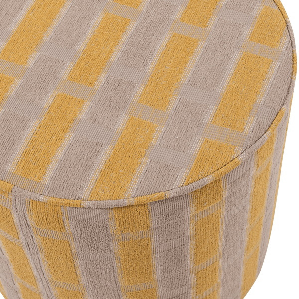 SARLI POEF HOOG RUIT DESSIN CHENILLE TAUPE/GEEL [fsc]