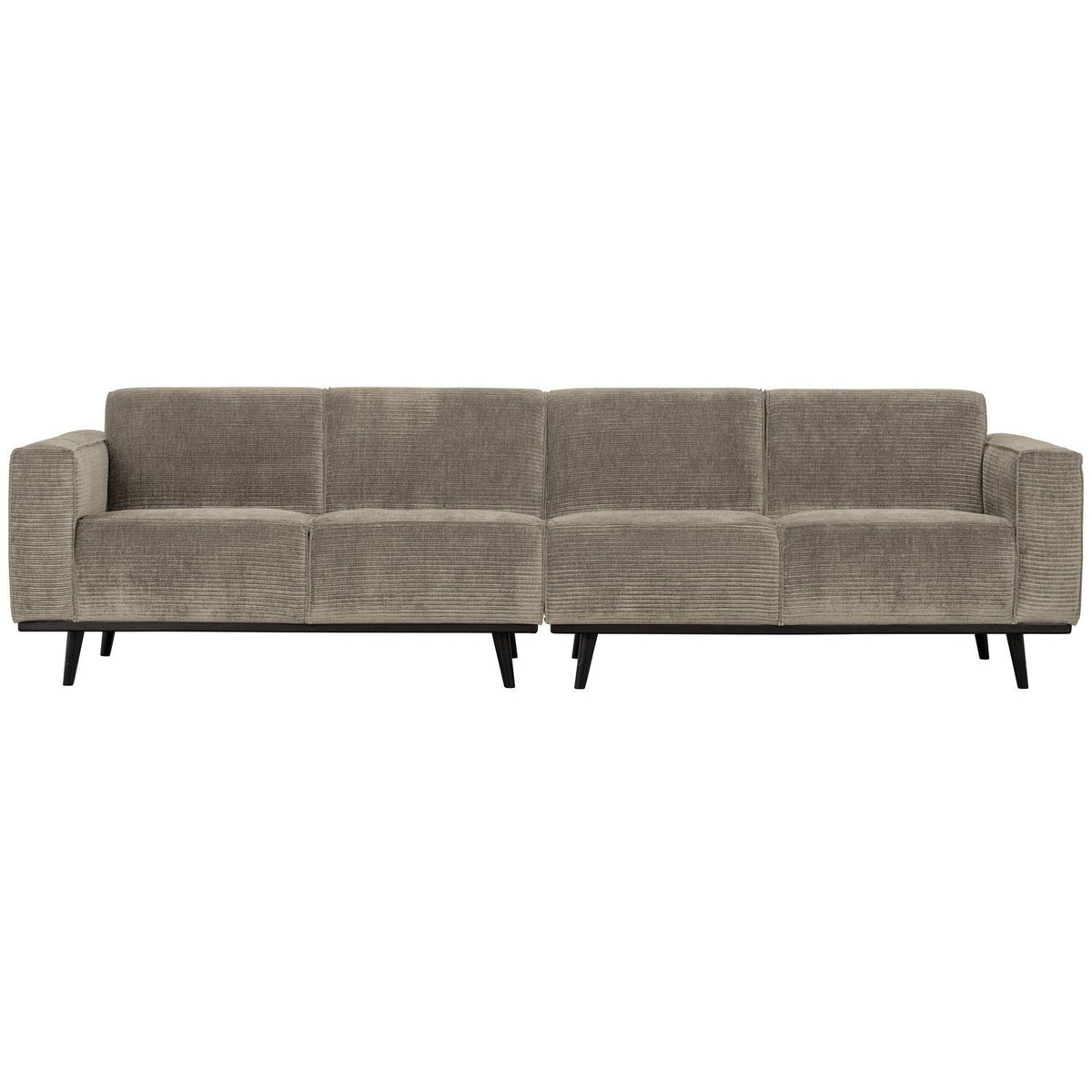 STATEMENT 4-ZITS BANK 280 CM RIBSTOF KLEIGRIJS