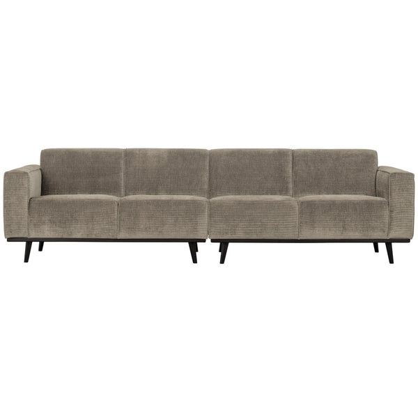STATEMENT 4-ZITS BANK 280 CM RIBSTOF KLEIGRIJS