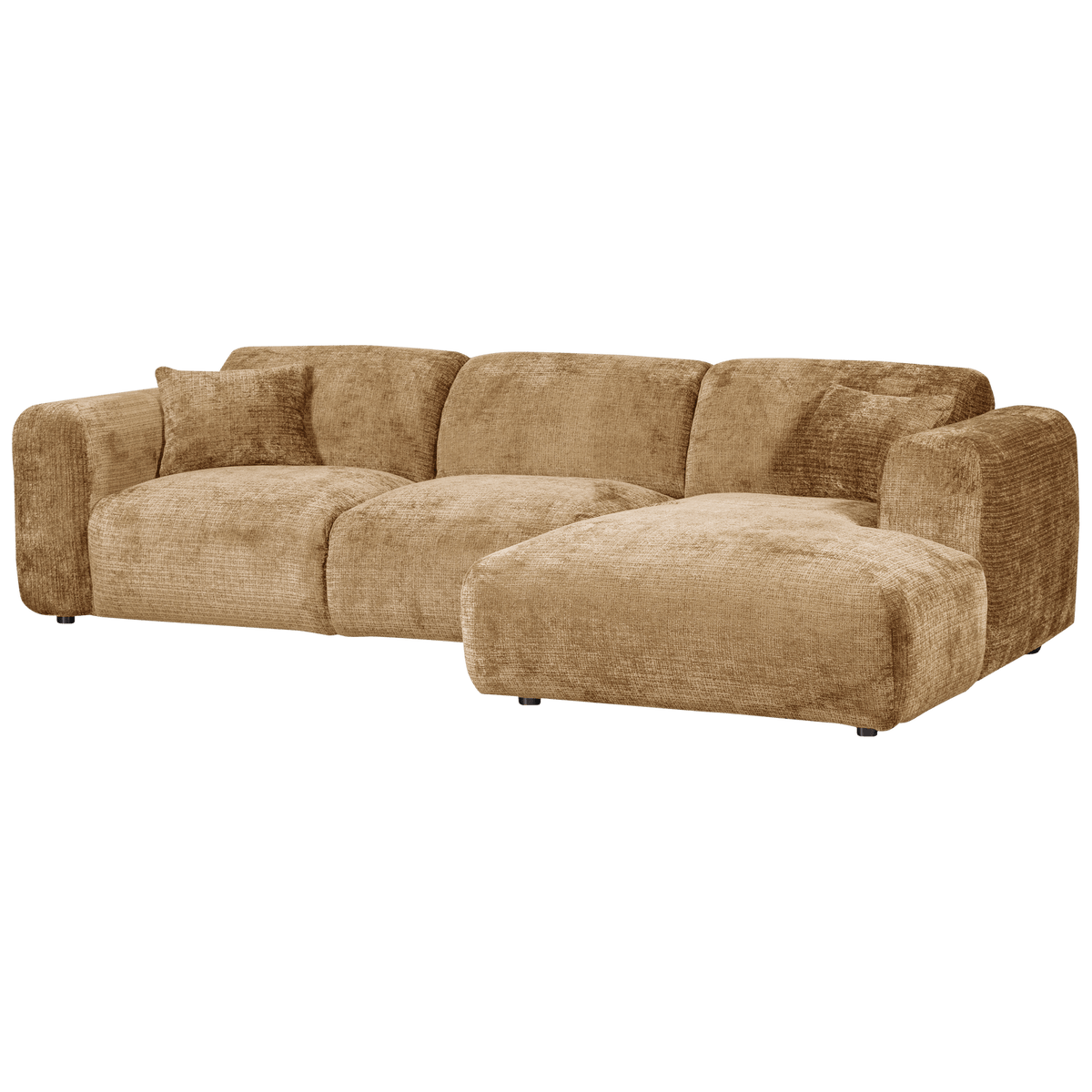 CLOUD CHAISE LONGUE BANK RECHTS CHENILLE HONINGGEEL