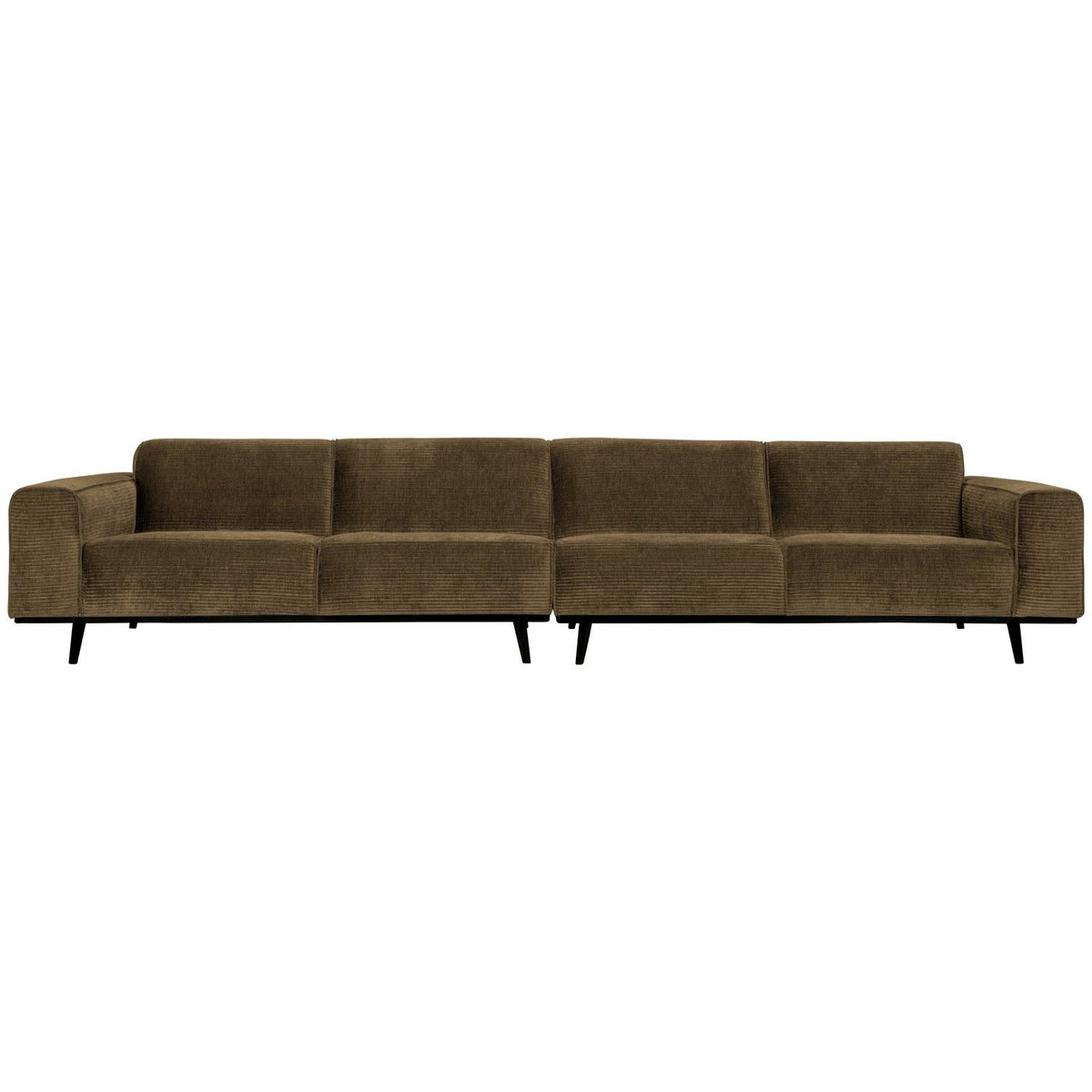 STATEMENT XL 4-ZITS BANK 372 CM RIBSTOF OLIJFGROEN