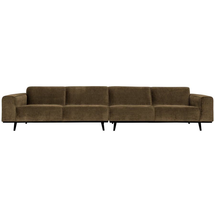STATEMENT XL 4-ZITS BANK 372 CM RIBSTOF OLIJFGROEN