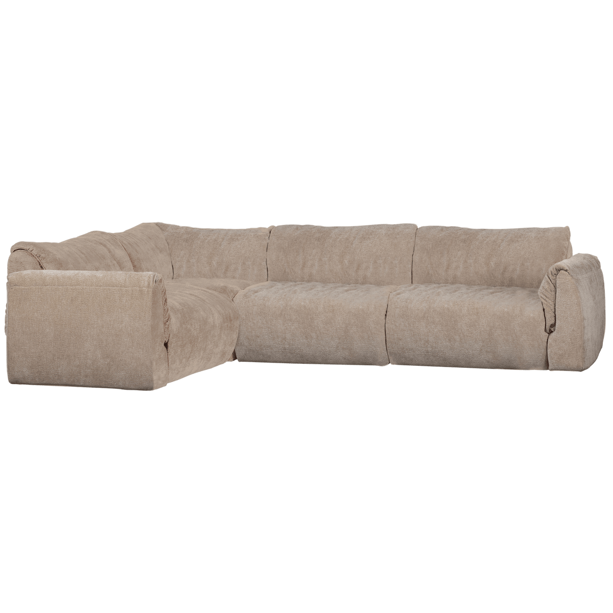 BAGGY HOEKBANK LINKS 3D CHENILLE ZAND