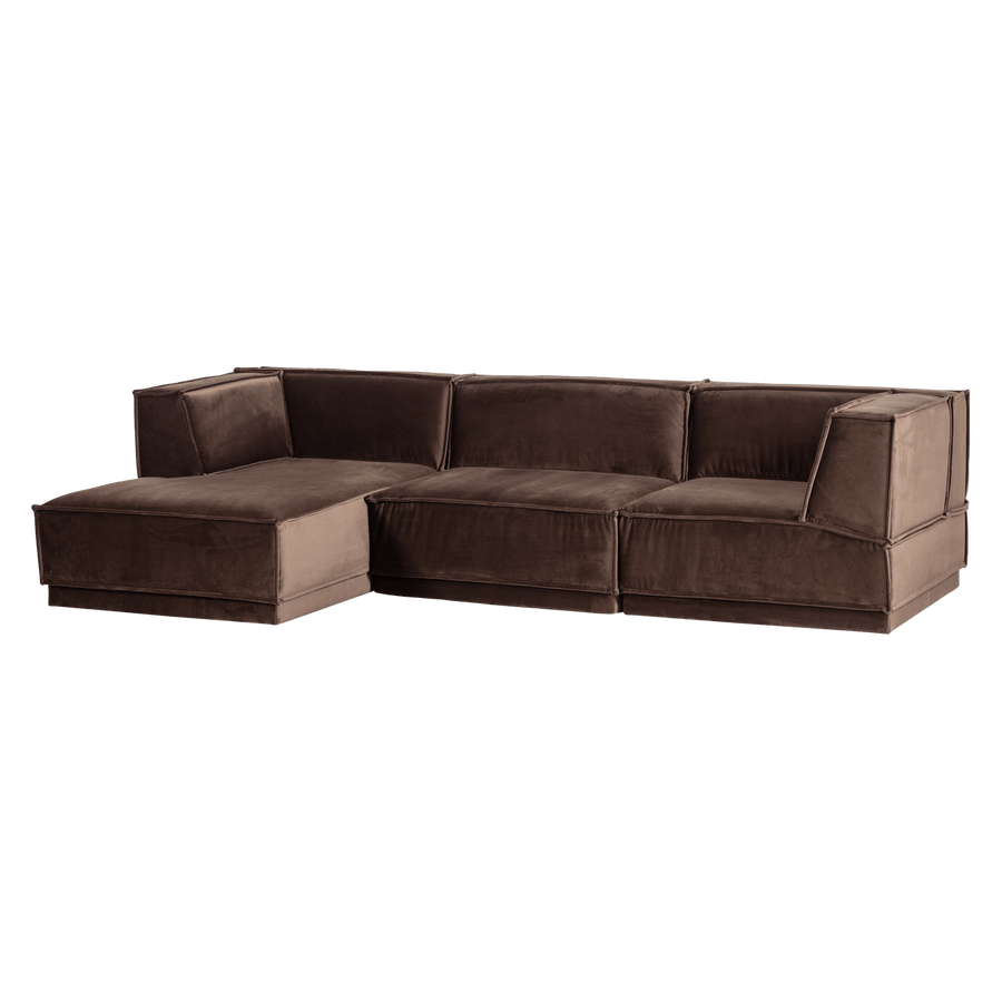 MANU CHAISE LONGUE BANK LINKS VELVET BRUIN [fsc]