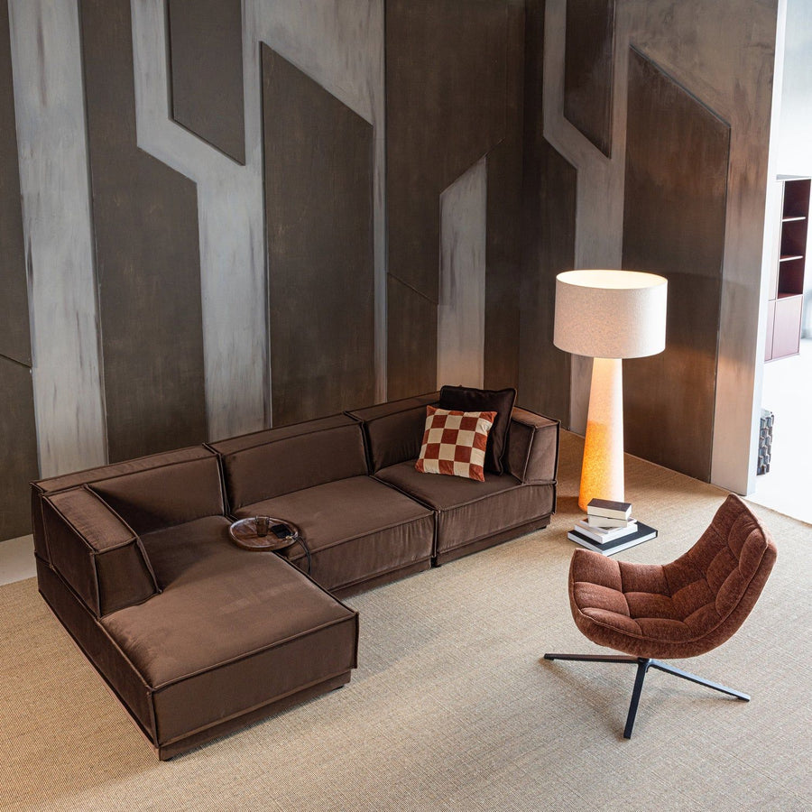 MANU CHAISE LONGUE BANK LINKS VELVET BRUIN [fsc]