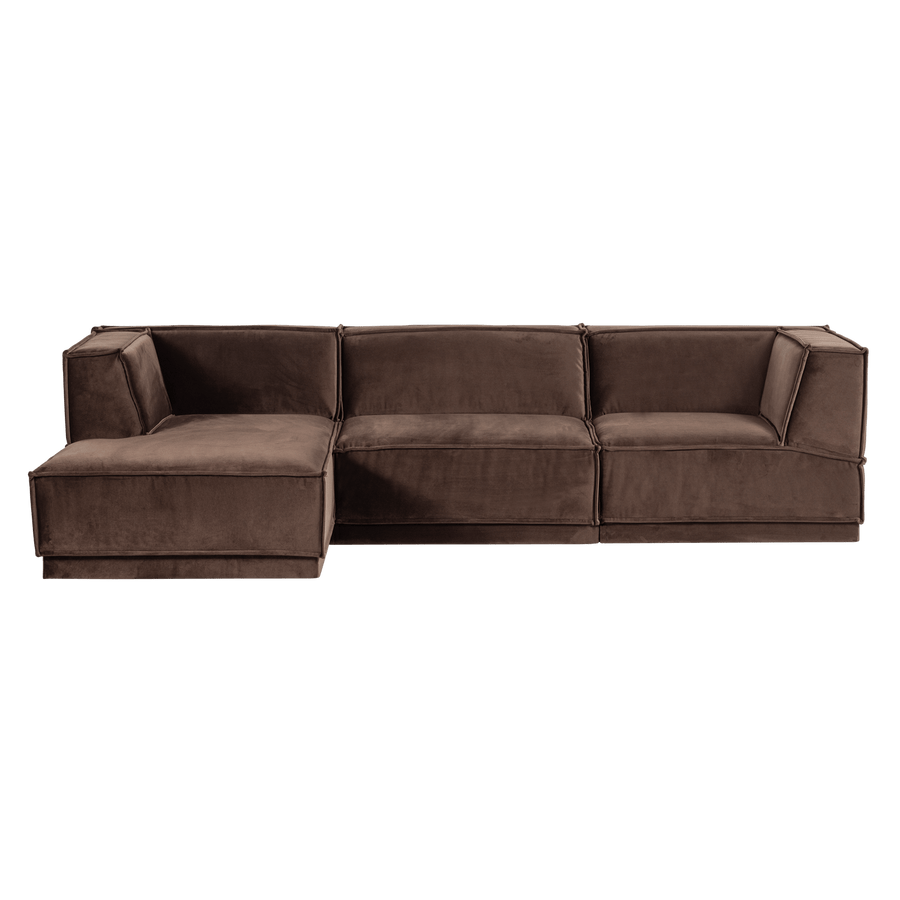 MANU CHAISE LONGUE BANK LINKS VELVET BRUIN [fsc]